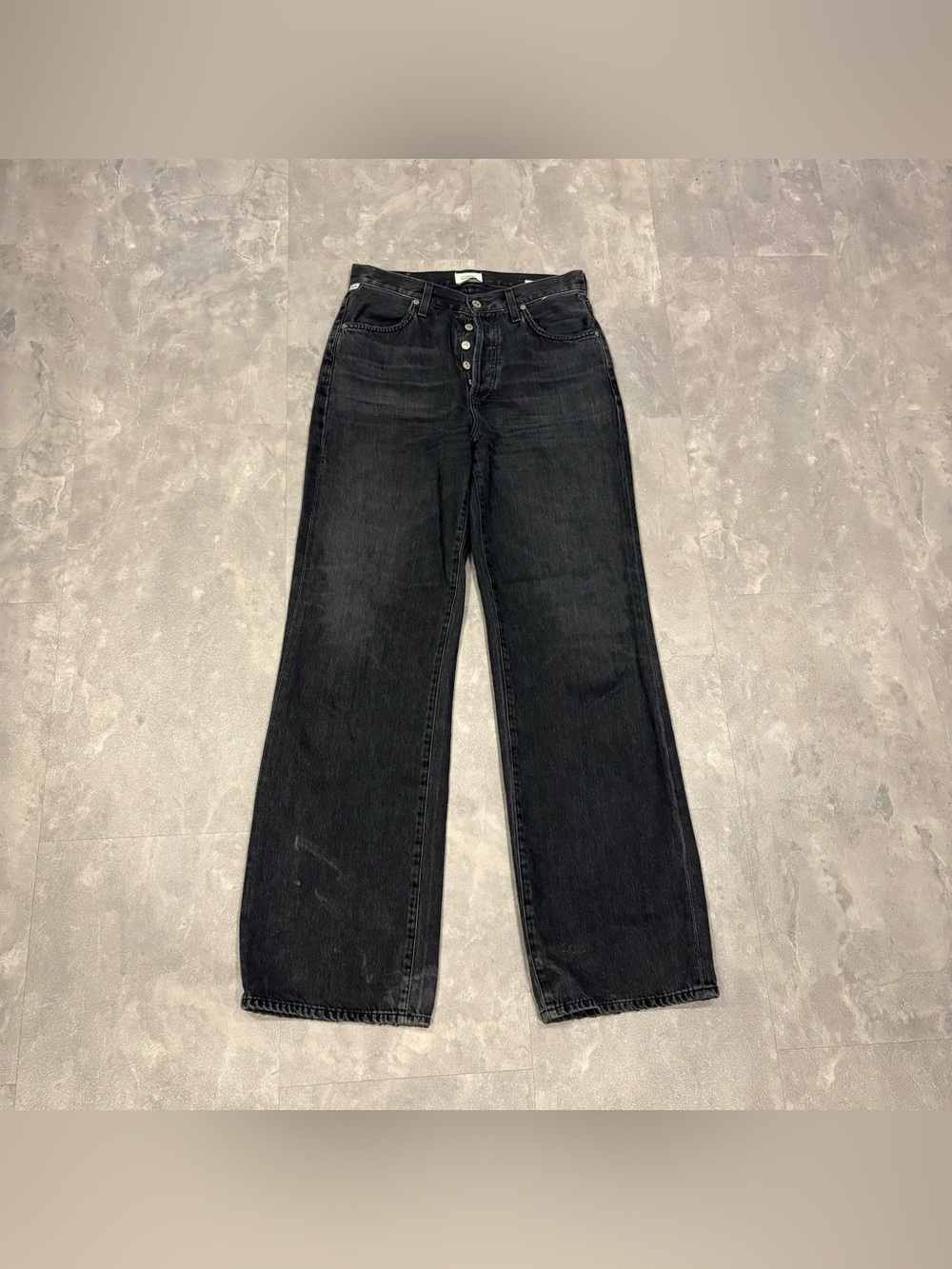CITIZENS OF HUMANITY COH Annina High Waist Relaxed Wide Leg Jeans Black Sz 26 - Picture 3 of 16